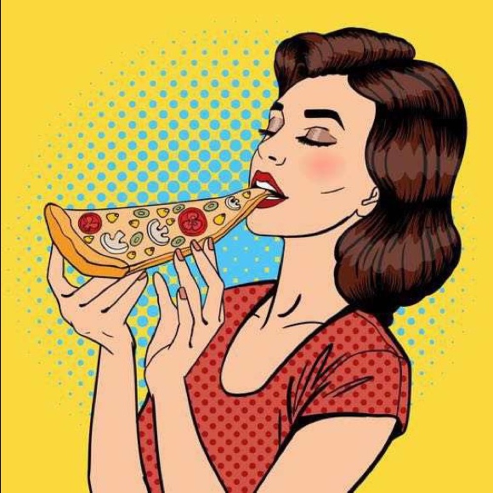 ‼️SALE‼️ Woman Eating Pizza DIY 5D Diamond Painting